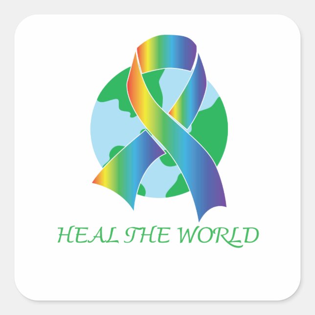 Heal The World Square Sticker (Front)