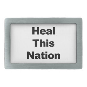 Heal This Nation Rectangular Belt Buckle