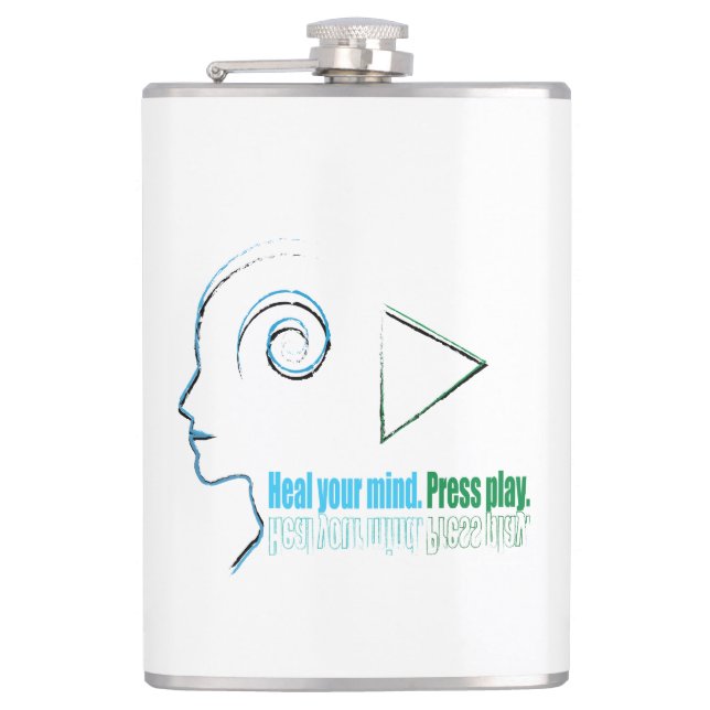 Heal your mind. Press play Flask (Front)