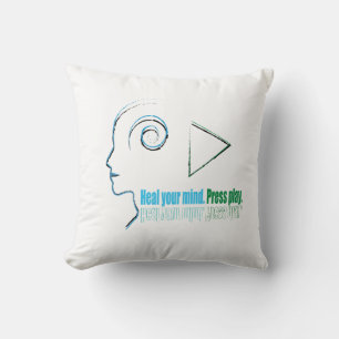 Heal your mind, Press play Throw Pillow