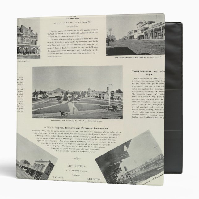 Healdsburg, California 3 Ring Binder (Front/Inside)