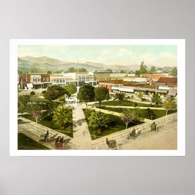 Healdsburg Town Square Poster Print (Front)
