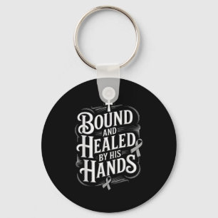 Healed By His Hands Diabetes Awareness Keychain