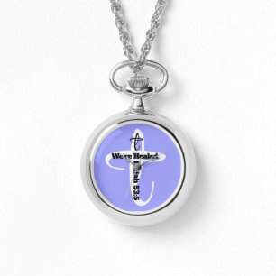 Healed by Jesus Bible Verse Christian Faith Blue Watch