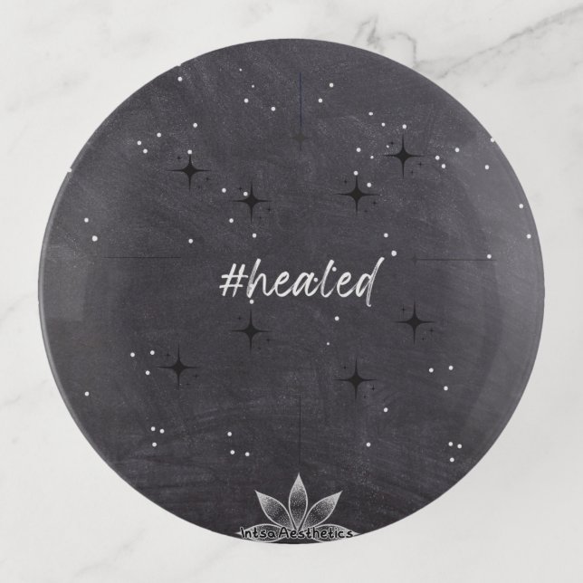 #healed Round Trinket Tray (Front)