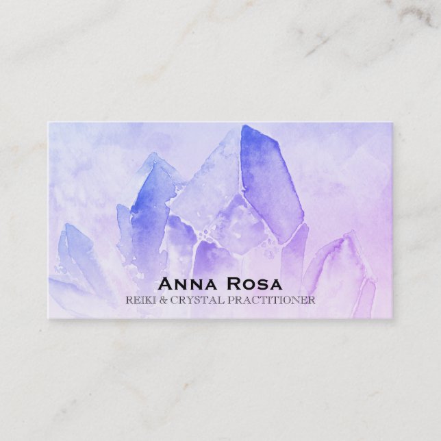 ~ Healer Massage Reiki Amethyst Crystal Yoga Business Card (Front)