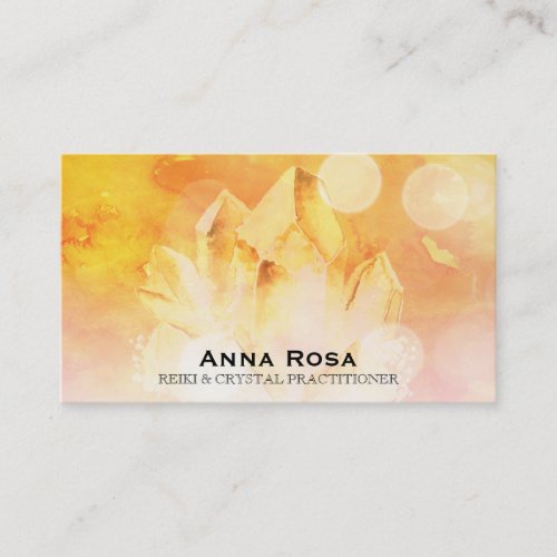  Healer Massage Reiki Citrine Crystal Yoga Business Card