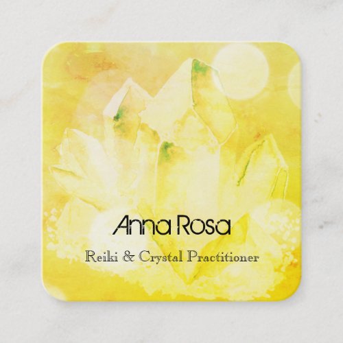 *~* Healer New Age Reiki Crystal Yoga Reiki Master Square Business Card