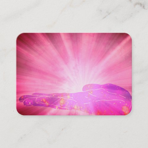  Healer Pink Rays Healing Hand Lightworker Business Card