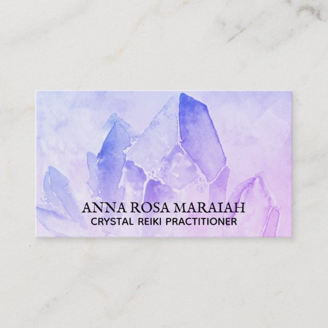 *~* Healer Reiki Crystal Healer Yoga Amethyst Business Card (Front)