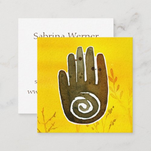 Healers Hand Native American Symbol Square Business Card
