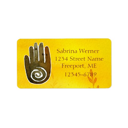 Healers Hands Native American Petroglyph Symbol Label