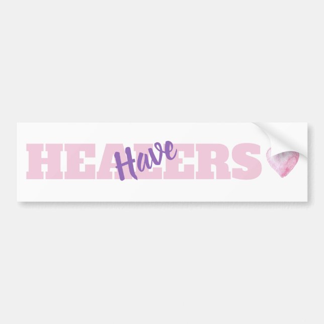 *~* Healers Have Heart Watercolor Reiki Healing Bumper Sticker (Front)