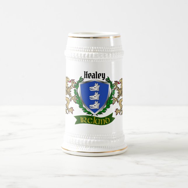 Healey/O'Healey Irish Shield Beer Stein (Center)