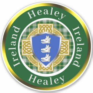 Healey Shield & Celtic Cross Personalized Sticker