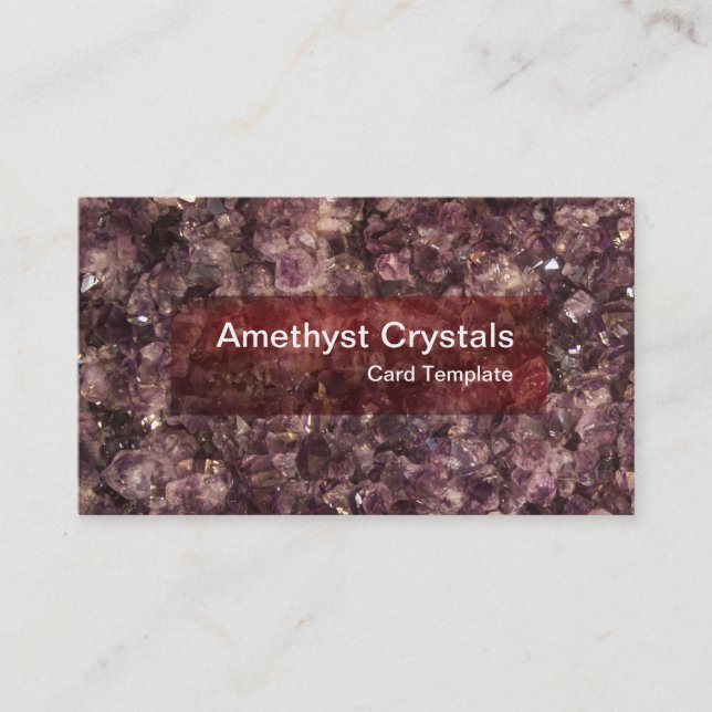 Healing Amethyst Crystals Business Card (Front)