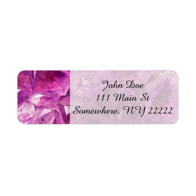 Healing Amethyst Gemstone Label (Front)