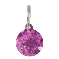 Healing Amethyst Gemstone Pet ID Tag