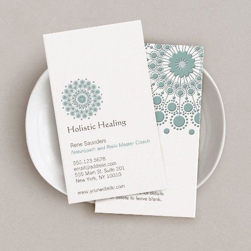 Customizable Healing Arts and Natural Healing Circle Logo Business Card Template