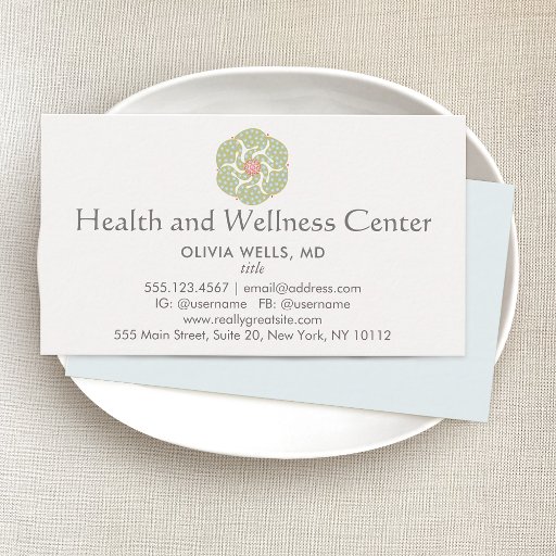 Customizable Healing Arts Health and Wellness Business Card