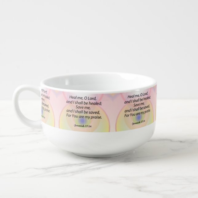 Healing Bible Quotes Soup Mug (Right)