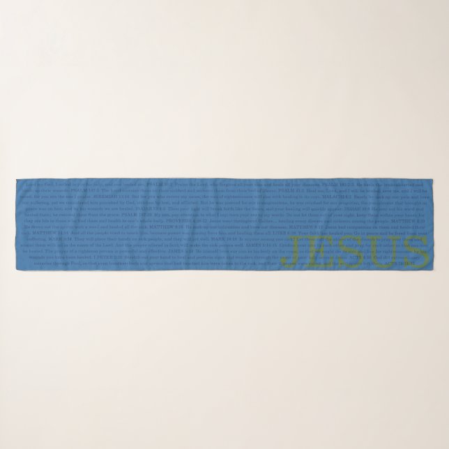 Healing Bible Scripture & Christian Prayer Cloth Scarf (Front (Horizontal))