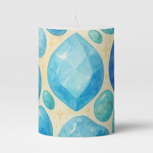 Healing Blue Gem Heart Candle – Light for Love & C