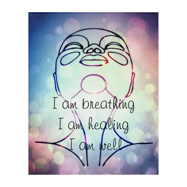 Healing Breath Positive Affirmation Wall Art  (Front)