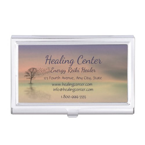 Healing Calm Peaceful Custom Business Card Business Card Case