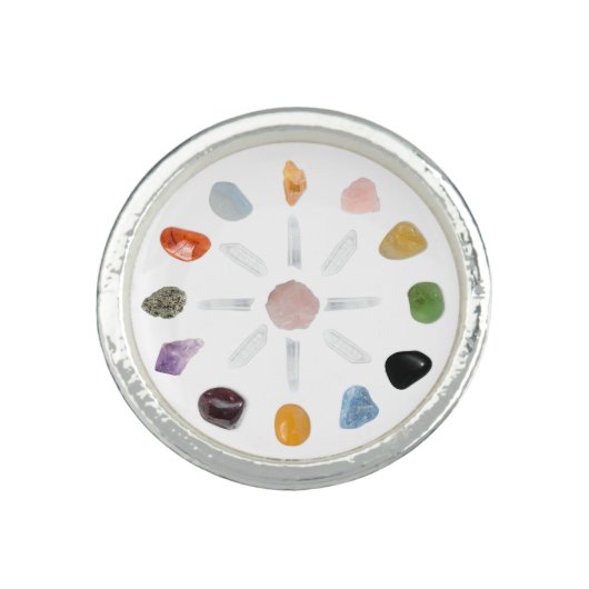 *~* Healing Chakra Crystal Grid Energy Intention Ring (Front)