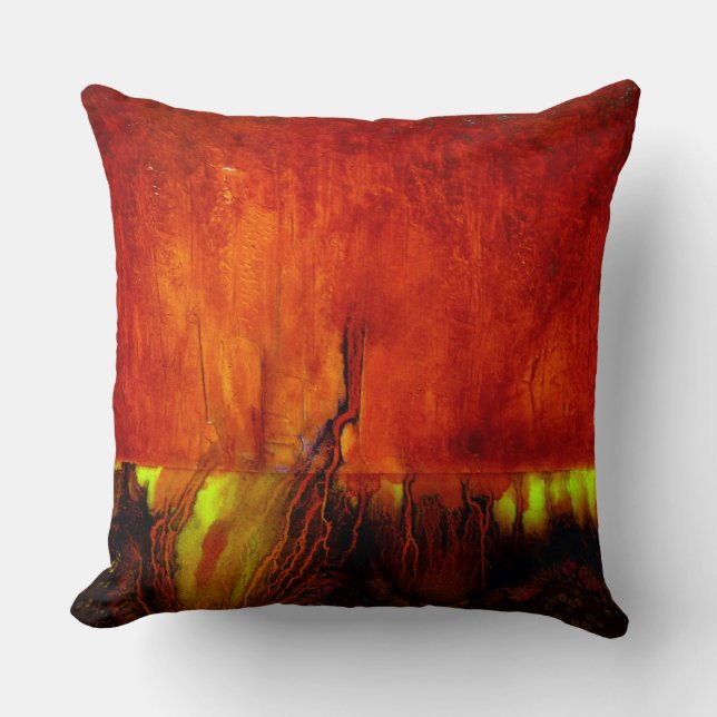 Healing Colors RED Throw Pillow -2 Different Sides (Front)