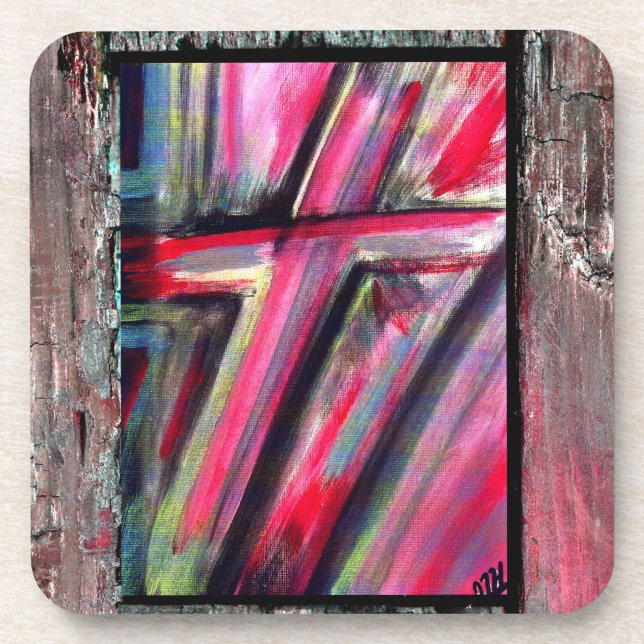 Healing Cross Beverage Coaster (Front)