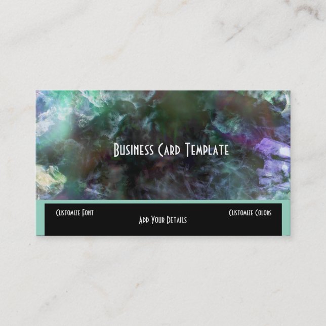 Healing Crystal Colors Teal Amethyst Business Card (Front)