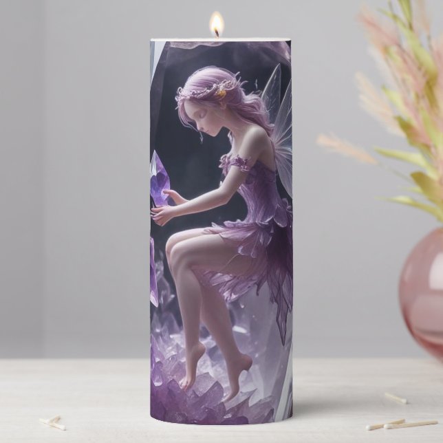 Healing Crystals Amethyst Fairy Candle (In Situ)