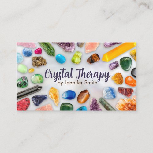 Healing Crystals and Gemstones on Pearl Business Card