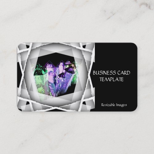 Healing Crystals Emerald Amethyst Business Card