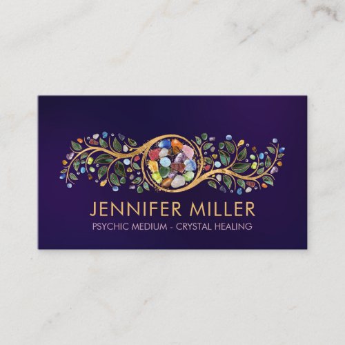Healing Crystals Foliage Ornament  Business Card