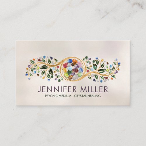 Healing Crystals Foliage Ornament  Business Card