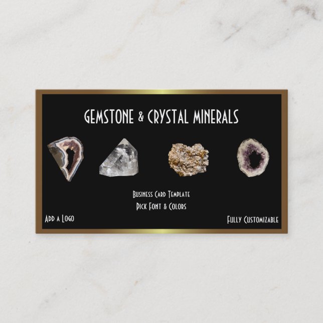 Healing Crystals Minerals Business Card (Front)