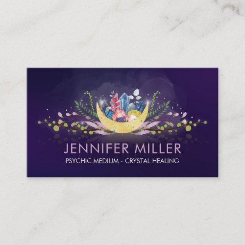 Healing Crystals Moon  Business Card