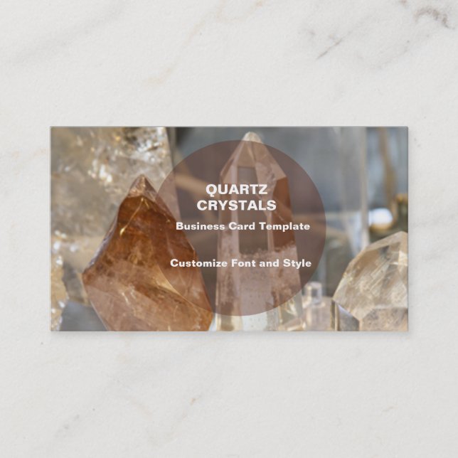 Healing Crystals - Quartz Crystals Business Card (Front)