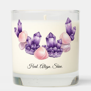 Healing Energy Crystal Candle – Amethyst & Rose