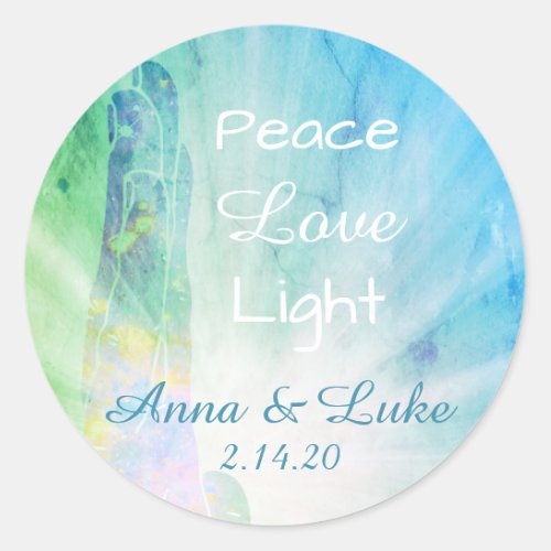   Healing Energy Hand _ Peace  Love Light Classic Round Sticker