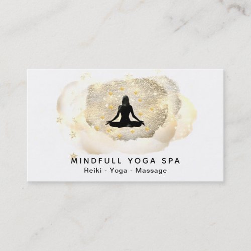  Healing Energy Hands Woman Yoga Lotus Business Card