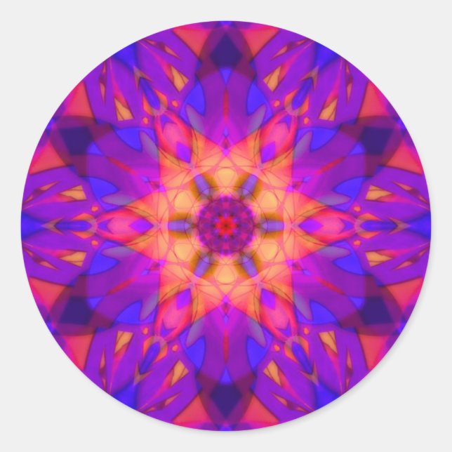 Healing Energy Mandala Classic Round Sticker (Front)