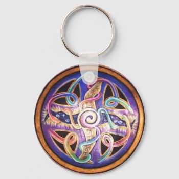 Healing Energy Mandala Key Chain by arteeclectica at Zazzle