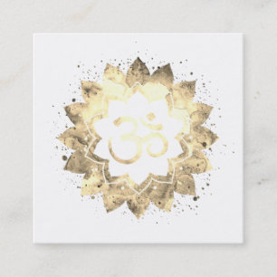 *~* Healing Energy Mandala Lotus Aum Om Symbol Square Business Card
