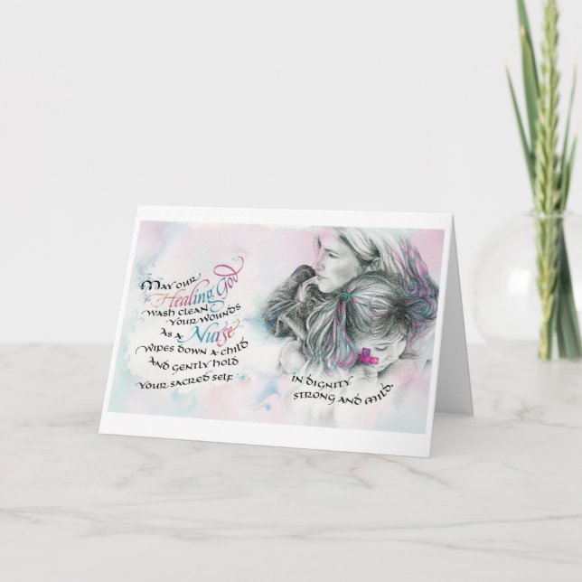 Healing God/Nurse, Folded Greeting Card, 5"x7" Card (Front)