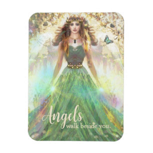 Healing Green Forest Angel – Angels Walk Beside Magnet