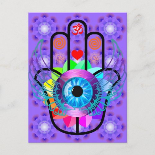 Healing Hamsa postcard